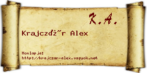 Krajczár Alex névjegykártya