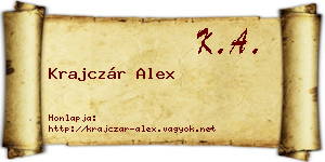 Krajczár Alex névjegykártya